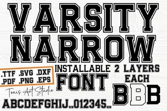 Varsity Narrow Font for Sports and Retro Designs